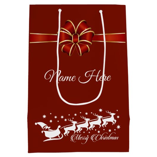 Sac Cadeau Moyen Joyeux Noël personnalisé (Dos)