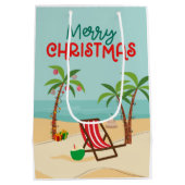Sac Cadeau Moyen Joyeux Noël Plage (Dos)