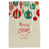 Sac Cadeau Moyen Joyeux Noël rétro baubles du milieu du siècle simp (Dos)