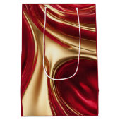 Sac Cadeau Moyen Joyeux Noël-Rouge et Or- (Dos)