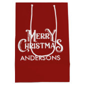 Sac Cadeau Moyen Joyeux Noël rouge personnalisé (Dos)