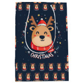 Sac Cadeau Moyen Joyeux Noël Rudolph (Devant)