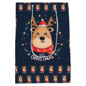 Sac Cadeau Moyen Joyeux Noël Rudolph (Dos)