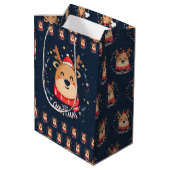 Sac Cadeau Moyen Joyeux Noël Rudolph (Dos Angle)