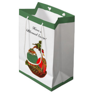 Sac Cadeau Moyen Joyeux Pâques Panier d'Oeufs Vintage peinture