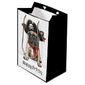 Sac Cadeau Moyen Joyeux Pirate d'Anniversaire (Devant Angle)