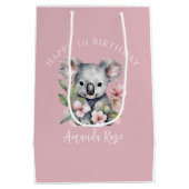 Sac Cadeau Moyen Joyeux premier anniversaire aquarelle Koala (Dos)
