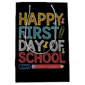 Sac Cadeau Moyen Joyeux Premier Jour D'École Retour À L'École (Devant)