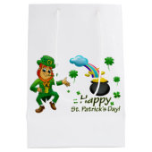 Sac Cadeau Moyen Joyeux Saint Patrick's Day Leprechaun Arc-en-ciel  (Dos)