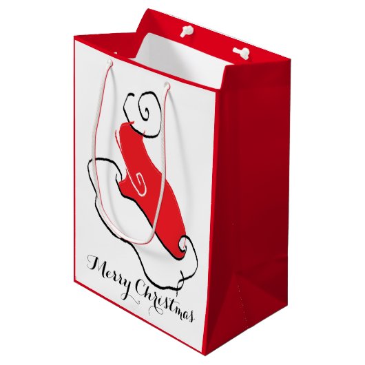 Sac Cadeau Moyen Joyeux Santa Hat (Devant Angle)