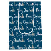 Sac Cadeau Moyen Joyeux sapin de Noël en bleu (Dos)