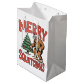 Sac Cadeau Moyen Joyeux squatchmas Bigfoot Sasquatch Arbre de Noël (Devant Angle)