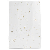 Sac Cadeau Moyen Joyeux texte d'anniversaire avec Gold Confetti (Dos)