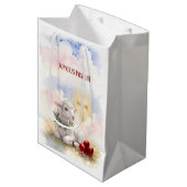 Sac Cadeau Moyen Joyous Pascha Lamb, Red Eggs and Cross (Devant Angle)