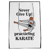 Sac Cadeau Moyen Karate Black Belt n'abandonne jamais les arts mart (Dos)