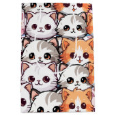 Sac Cadeau Moyen Kawaii Chat félin Kitten visage animal de compagni (Devant)