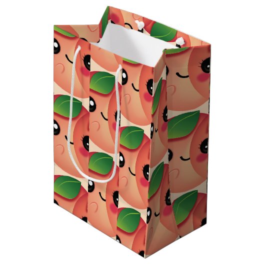 Sac Cadeau Moyen Kawaii Peach (Devant Angle)