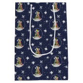 Sac Cadeau Moyen Kayak Arbre de Noël motif sur bleu ou N'IMPORTE QU (Dos)