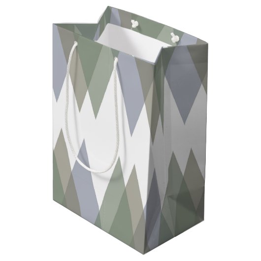 Sac Cadeau Moyen Khaki triangles (Dos Angle)