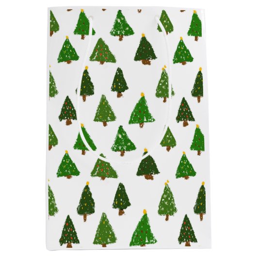 Sac Cadeau Moyen Kids drawing style Christmas tree (Devant)
