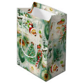 Sac Cadeau Moyen Kitschmas Nostalgique (Devant Angle)