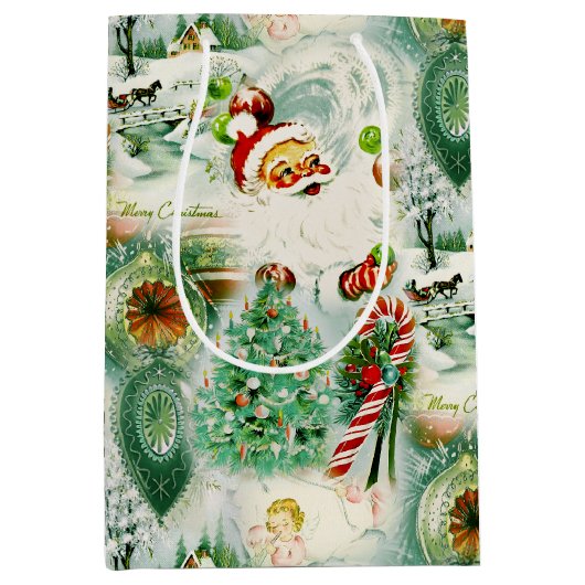 Sac Cadeau Moyen Kitschmas Nostalgique (Devant)