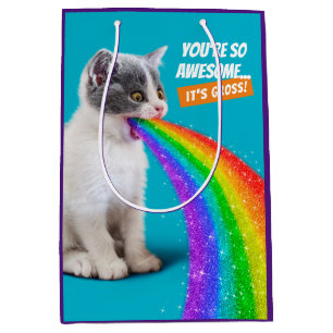 Sac Cadeau Moyen Kitten crache vers le ciel