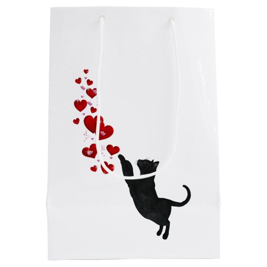 Sac Cadeau Moyen Kitty chat amour (Dos)