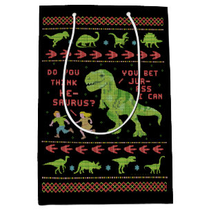 Sac Cadeau Moyen Knit drôle de Faux d'humour de calembour de