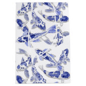 Sac Cadeau Moyen Koi bleu et blanc (Devant)