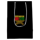 Sac Cadeau Moyen Kwanzaa Art Design Texte jaune (Dos)