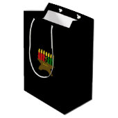 Sac Cadeau Moyen Kwanzaa Art Design Texte jaune (Dos Angle)