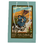 Sac Cadeau Moyen La bicyclette de Mt. Haleakala monte Hawaï (Dos)
