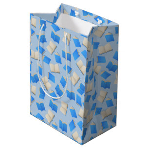 Sac Cadeau Moyen La Cascade de livres bleus de Bibliophile