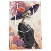 Sac Cadeau Moyen La Catrina Skeleton Lady Day of Dead Decoupage (Devant)
