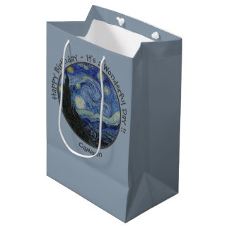 Sac Cadeau Moyen La collection d'objets de la soirée étoilée de van