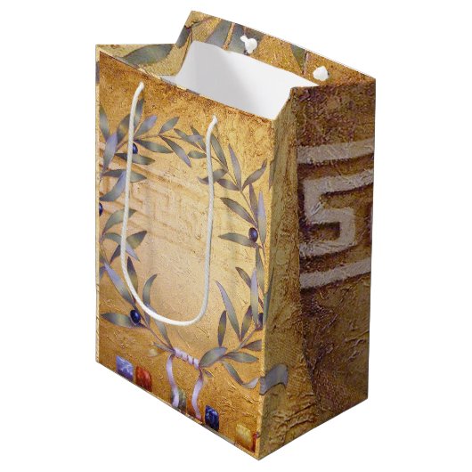 Sac Cadeau Moyen La couronne olive (Devant Angle)