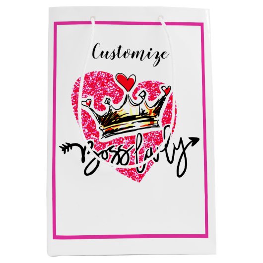 Sac Cadeau Moyen La Dame du chef personnalisée (Devant)