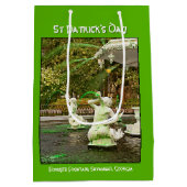 Sac Cadeau Moyen La Fontaine verte de la Saint Patrick (Dos)