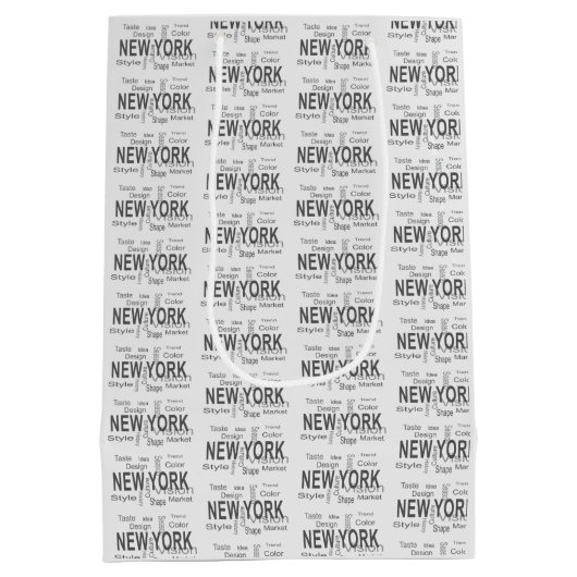Sac Cadeau Moyen La Grande ville de New York (typographie) (Dos)