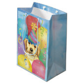 Sac Cadeau Moyen Laboratoire jaune des ballons d'anniversaire (Dos Angle)