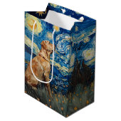 Sac Cadeau Moyen Labrador Retriever Yellow Lab Chien Starry Night (Devant Angle)