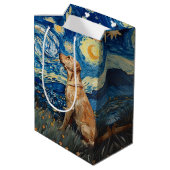 Sac Cadeau Moyen Labrador Retriever Yellow Lab Chien Starry Night (Dos Angle)