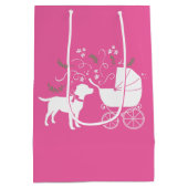 Sac Cadeau Moyen Labrador Theme Chien Baby shower Pink Lab (Dos)