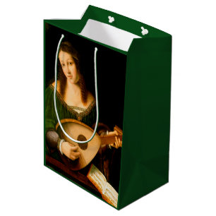 Sac Cadeau Moyen Lady Jouer Lute Art Art Renaissance Peinture