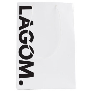 Sac Cadeau Moyen LAGOM. Noir et blanc