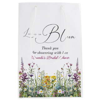 Sac Cadeau Moyen L'amour est en fleurs Fête de mariage floral aux f