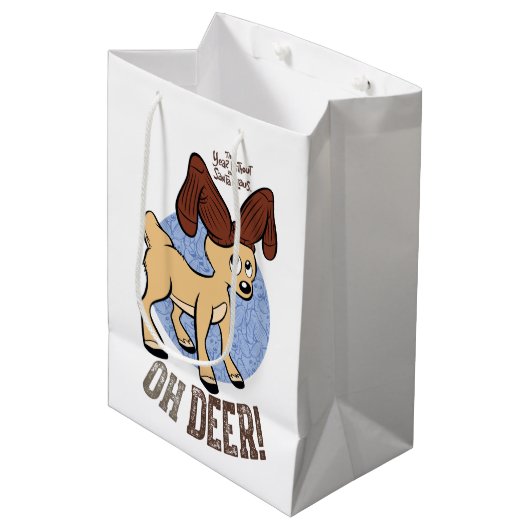 Sac Cadeau Moyen L'ANNÉE SANS SANTA CLAUS™ | Vixen "Oh Deer" (Devant Angle)