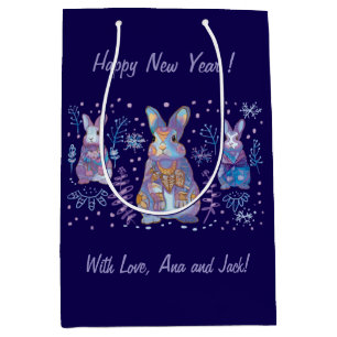 Sac Cadeau Moyen Lapin de Noël 