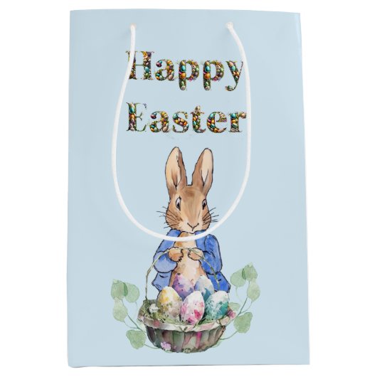 Sac Cadeau Moyen lapin de Pâques (Devant)